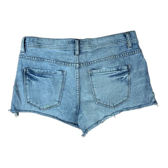 FP Free People Button Fly Raw Hem Cut Off Jean Shorts Sz Waist 27 - Picture 2 of 7